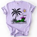 Large Orchid Light Purple Hot Girl Summer, Funny Frog, Howdy, Beach, Summer, Sunshine Vibes Comfort Colors Tee