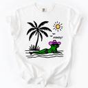 Small White Hot Girl Summer, Funny Frog, Howdy, Beach, Summer, Sunshine Vibes Comfort Colors Tee