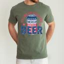 XL Moss Dark Green It's A Bad Day To Be A Cold Beer Flag Patriotic Edition Graphic Comfort Colors Tee