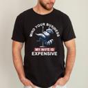 Medium Black Mind Your Business My Wife Is Expensive Raccoon Dad Humor Graphic Comfort Colors Tee