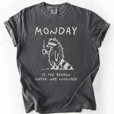 Monday Raccoon Coffee Funny Everyday Morning Struggle Humor Edition Comfort Colors Tee