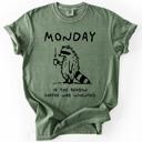  Monday Raccoon Coffee Funny Everyday Morning Struggle Humor Edition Comfort Colors Tee