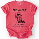  Monday Raccoon Coffee Funny Everyday Morning Struggle Humor Edition Comfort Colors Tee
