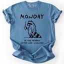 XL Blue Jean Monday Raccoon Coffee Funny Everyday Morning Struggle Humor Edition Comfort Colors Tee