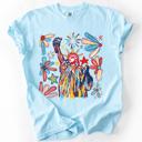  Statue Of Liberty Fourth Of July Patriotic USA Colorful Flag Art Comfort Colors Tee