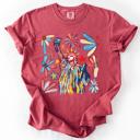  Statue Of Liberty Fourth Of July Patriotic USA Colorful Flag Art Comfort Colors Tee