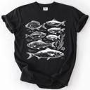 XL Black Vintage Fish Retro Print Classic Fishing Theme Angler Artwork For Fishermen And Outdoor Lovers Comfort Colors Tee
