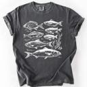 Large Pepper Dark Gray Vintage Fish Retro Print Classic Fishing Theme Angler Artwork For Fishermen And Outdoor Lovers Comfort Colors Tee