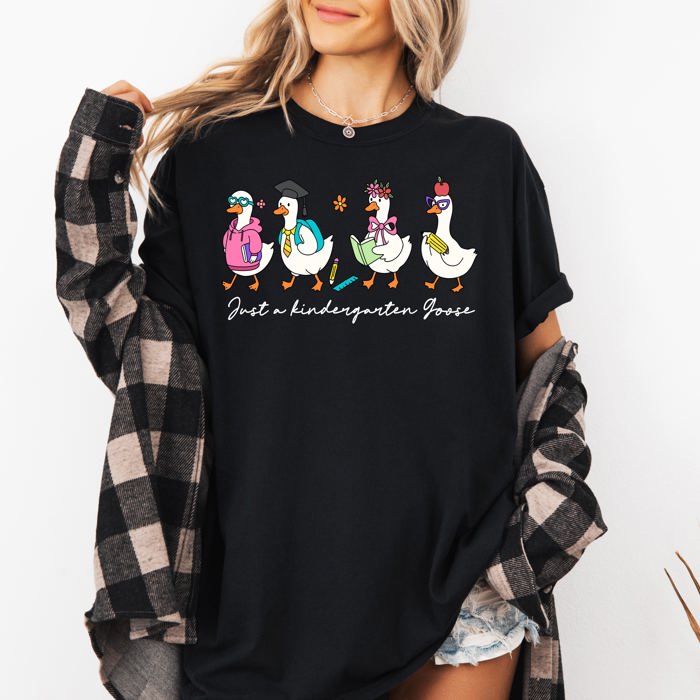 Just A Fourth Grade Goose Teacher Back To School First Day Edition Comfort Colors Tee