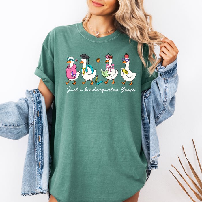 Just A Fourth Grade Goose Teacher Back To School First Day Edition Comfort Colors Tee