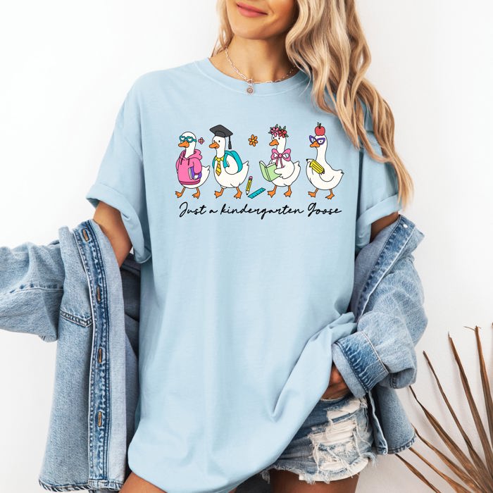 Just A Fourth Grade Goose Teacher Back To School First Day Edition Comfort Colors Tee