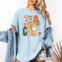 Large Chambray Baby Blue Teacher Retro Bow Coquette Back to School First Day of School Boho Comfort Colors Tee