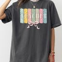 XXL Pepper Dark Gray Teacher, Wildflowers, Bow Back to School First Day of School Edition Comfort Colors Tee