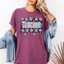 XXL Berry Red Teacher Checkered Retro Floral Back To School First Day Of School Cute Coquette Appreciation Comfort Colors Tee