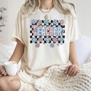Small Ivory Cream Teacher Checkered Retro Floral Back To School First Day Of School Cute Coquette Appreciation Comfort Colors Tee