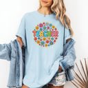 Medium Chambray Baby Blue Teacher Floral Retro Back To School First Day Of School Teacher Appreciation Coquette Comfort Colors Tee