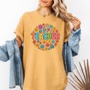XL Mustard Teacher Floral Retro Back To School First Day Of School Teacher Appreciation Coquette Comfort Colors Tee