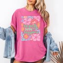 Large Crunchberry Pink Teach Love Inspire Boho Floral Teacher Appreciation Motivational Educational Quote Comfort Colors Tee