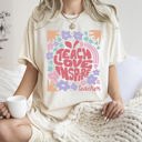 XXXL Ivory Cream Teach Love Inspire Boho Floral Back To School First Day Of School Comfort Colors Tee