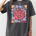 Small Pepper Dark Gray Teach Love Inspire Boho Floral Back To School First Day Of School Comfort Colors Tee