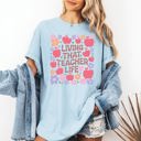 XL Chambray Baby Blue Living That Teacher Life Boho Floral Back To School First Day Comfort Colors Tee