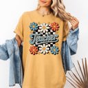  Retro Floral Checkered First Day Of School Teacher Appreciation Coquette Style Comfort Colors Tee