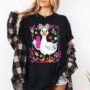 Medium Black Teacher Goose Floral Coffee First Day Of School Teacher Appreciation Comfort Colors Tee