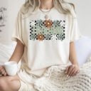 Large Ivory Cream Teacher Checkered Floral Boho Retro First Day Of School Teacher Appreciation Coquette Comfort Colors Tee