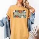 XXL Mustard Teacher Checkered Floral Boho Retro First Day Of School Teacher Appreciation Coquette Comfort Colors Tee
