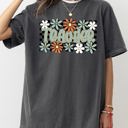 XXL Pepper Dark Gray Teacher Checkered Floral Boho Retro First Day Of School Teacher Appreciation Coquette Comfort Colors Tee