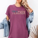 XXL Berry Red Teacher USA Flag Retro Classroom Pride Teacher Appreciation Edition Comfort Colors Tee