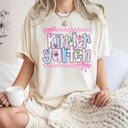 Medium Ivory Cream Kindergarten Teacher Retro Checkered Back To School First Day Of School Cute Teacher Appreciation Comfort Colors Tee
