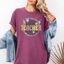 XXXL Berry Red Teacher Leopard Daisy Back To School First Day Coquette Theme Comfort Colors Tee
