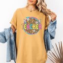 Small Mustard Teacher Leopard Daisy Back To School First Day Coquette Theme Comfort Colors Tee
