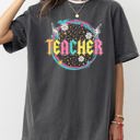 XL Pepper Dark Gray Teacher Leopard Daisy Back To School First Day Coquette Theme Comfort Colors Tee