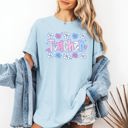 XXXL Chambray Baby Blue Floral Checkered Retro Bow First Day Back To School Teacher Appreciation Comfort Colors Tee