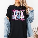 XXXL Black Fifth Grade Teacher Retro Checkered Back to School First Day Edition Comfort Colors Tee