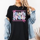 Small Black Fourth Grade Teacher Retro Checkered Back To School First Day Comfort Colors Tee
