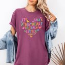 Small Berry Red It Takes A Big Heart Teacher Back To School First Day Of School Comfort Colors Tee