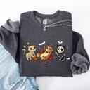  Adorable Halloween Cats All Over Feline Illustration Cozy Costume Style Sweatshirt
