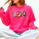 XL Crunchberry Bright Pink Adorable Halloween Cats All Over Feline Illustration Cozy Costume Style Sweatshirt