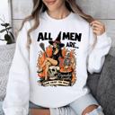 Large White All Men Are Cremated Equally Witch Halloween Feminist Sarcastic Concept Sweatshirt