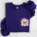 XXL Purple Always Late Skeleton Mood Vibe With A Playful Halloween Spirit And Cozy Pocket Detail Pocket Sweatshirt