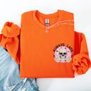 Small Orange Always Late Skeleton Mood Vibe With A Playful Halloween Spirit And Cozy Pocket Detail Pocket Sweatshirt