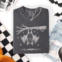 Small Pepper Dark Gray Cute Bat Halloween Nightfall Spooky Silhouette Adorable Creature Comfort Colors Tee