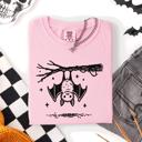XL Blossom Light Pink Cute Bat Halloween Nightfall Spooky Silhouette Adorable Creature Comfort Colors Tee