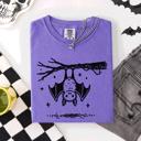 XXXL Violet Purple Cute Bat Halloween Nightfall Spooky Silhouette Adorable Creature Comfort Colors Tee