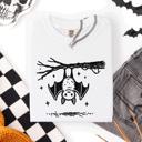 XL White Cute Bat Halloween Nightfall Spooky Silhouette Adorable Creature Comfort Colors Tee