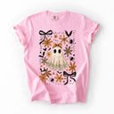  Beautiful Halloween Bows Bats Flowers Festive Gothic Motif Halloween Night Themed Comfort Colors Tee