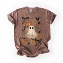 XXXL Espresso Beautiful Halloween Bows Bats Flowers Festive Gothic Motif Halloween Night Themed Comfort Colors Tee